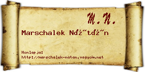Marschalek Nátán névjegykártya